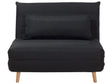 Small Sofa Bed Black Fabric 1 Seater Fold-Out Sleeper Armless Scandinavian Beliani