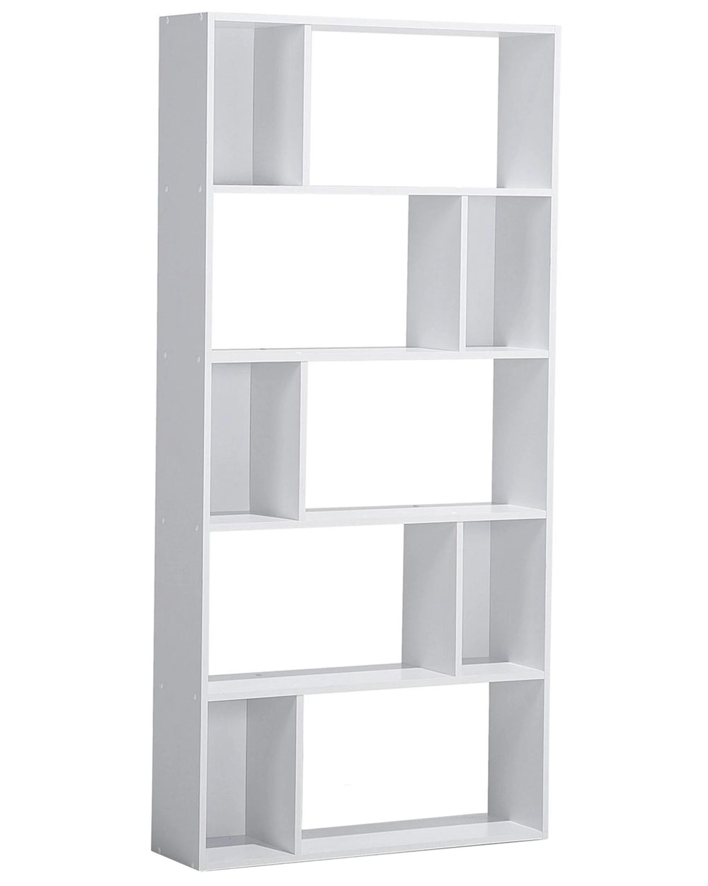 Bookcase White 174 x 83 cm Large and Small Shelves Scandinavian Beliani