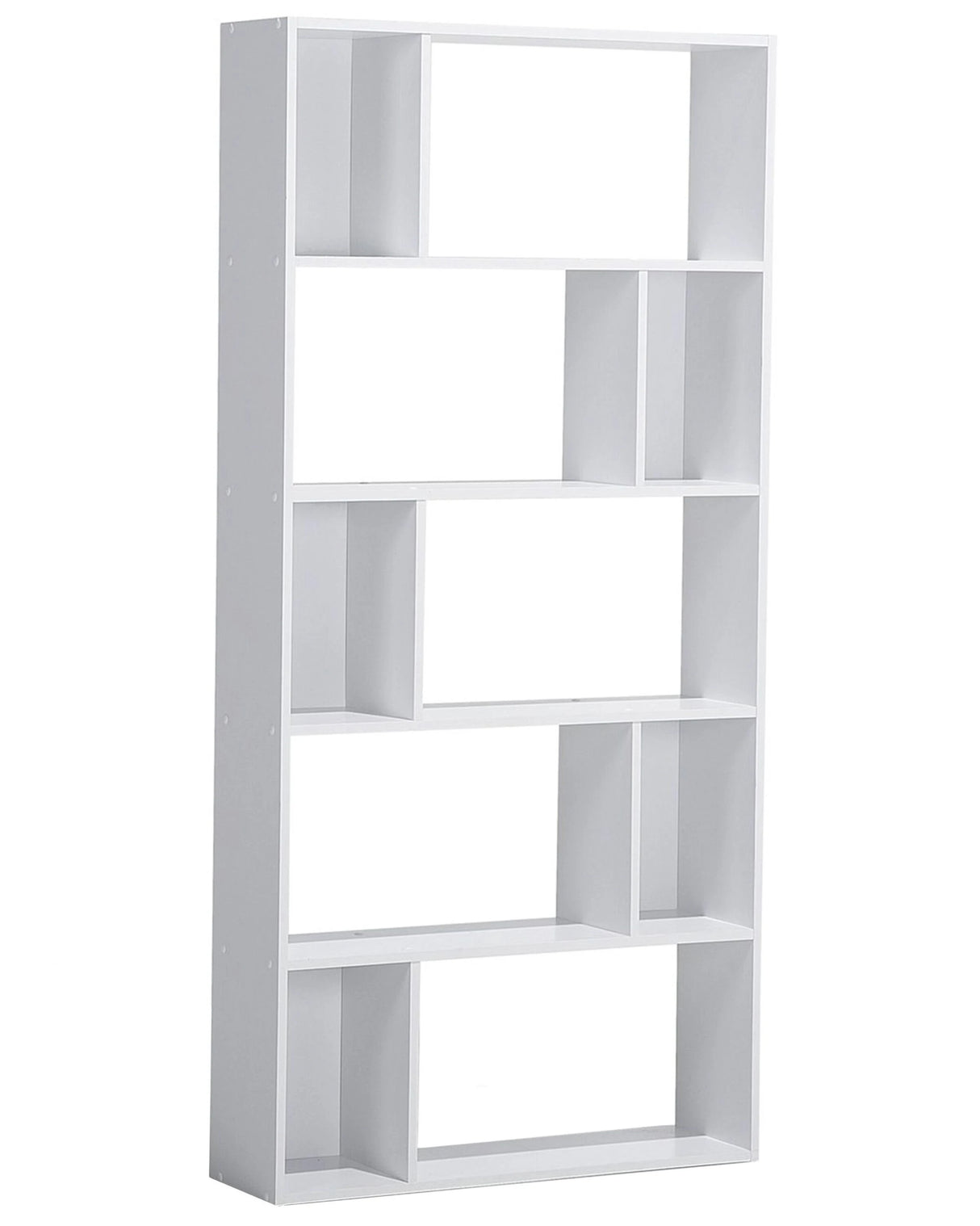 Bookcase White 174 x 83 cm Large and Small Shelves Scandinavian Beliani