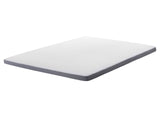 Mattress Topper White with Grey Fabric EU Double Size 160 x 200 cm 6 cm Depth Beliani