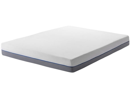 Memory Foam Mattress White with Grey Fabric Super King Size 6ft Medium Firm Beliani