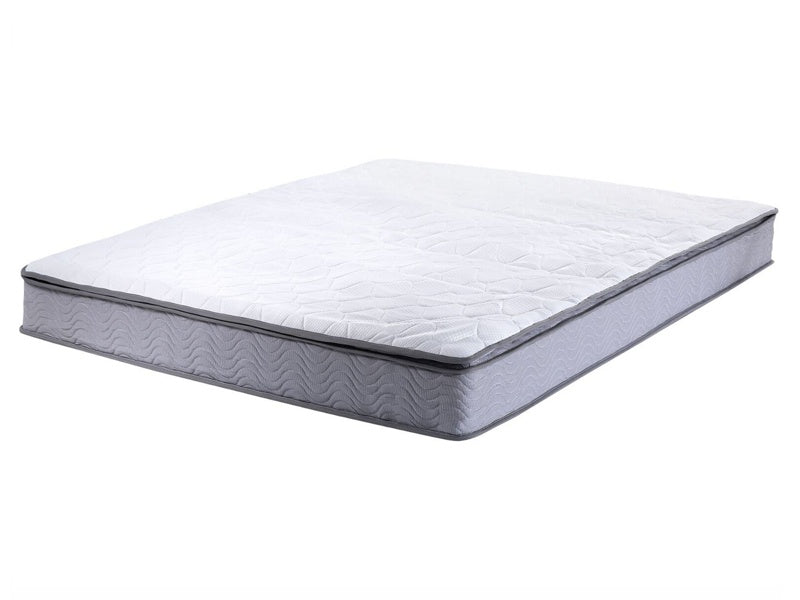 Pocket Spring Mattress White with Grey Fabric King Size 5ft3 Medium Beliani