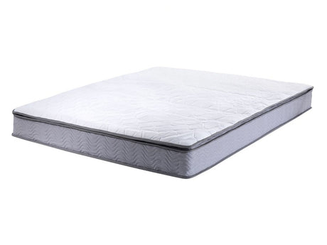 Pocket Spring Mattress White with Grey Fabric EU Double Size 4ft6 Medium Firm Beliani