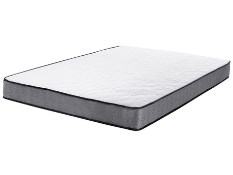 Pocket Spring Mattress White with Black Fabric Super King Size 6ft Medium Firm Beliani