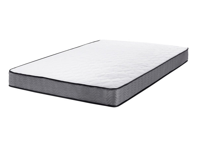 Pocket Spring Mattress White with Black Fabric EU Double Size 4ft6 Medium Firm Beliani