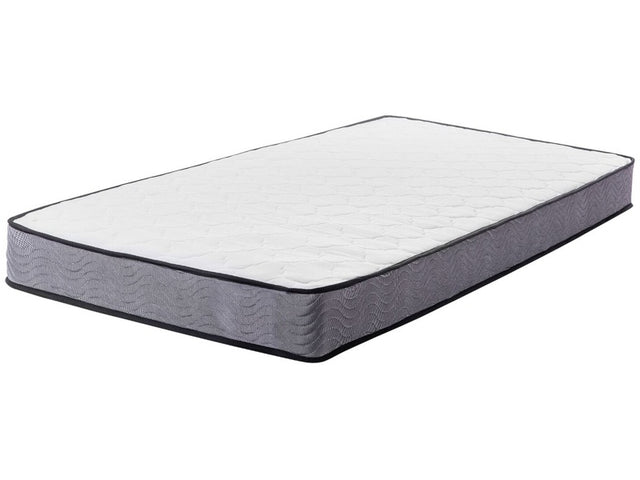 Pocket Spring Mattress White with Black Fabric EU Single Size Medium Firm Beliani