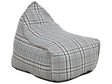 Teardrop Drop Bean Bag Chair Beanbag Grey Check Pattern Checked Gaming Chair Modern Beliani