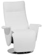 Reclining Armchair White Faux Leather Adjustable Back Metal Base Pull-Out Footstool High Back Minimalistic Modern Design Beliani
