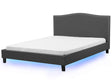 Bed Frame Grey Polyester Upholstered Colourful LED Illumination 6ft EU Super King Size Traditional Design Beliani