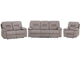 Living Room Set 3 Seater 2 Seater Armchair Taupe Beige Recliner Manually Adjustable Back and Footrest Beliani