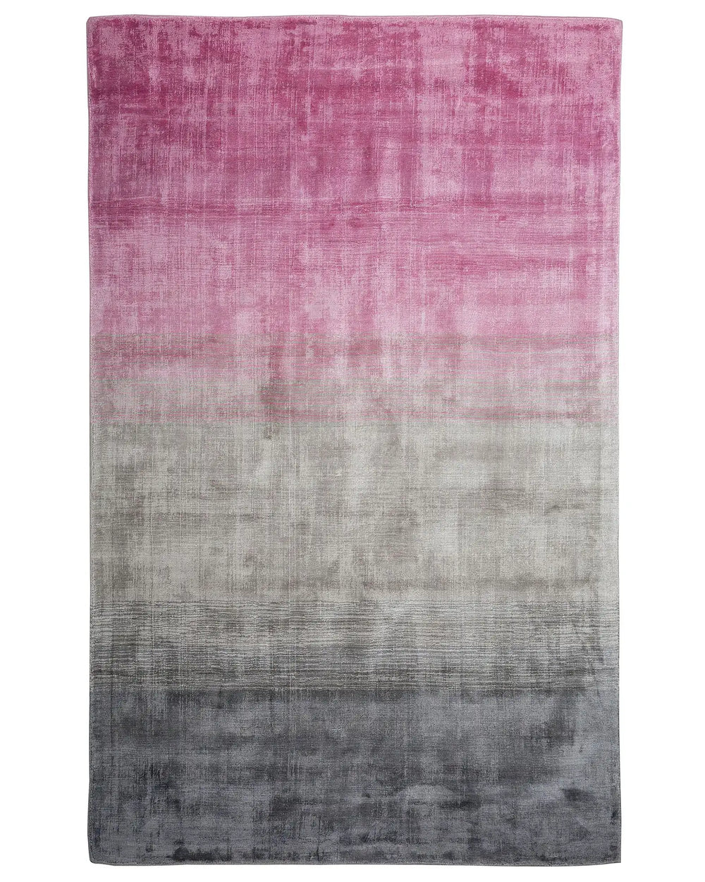 Rug Grey with Pink 140 x 200 cm Ombre Effect Viscose Modern Living Room Beliani