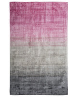 Rug Grey with Pink 140 x 200 cm Ombre Effect Viscose Modern Living Room Beliani