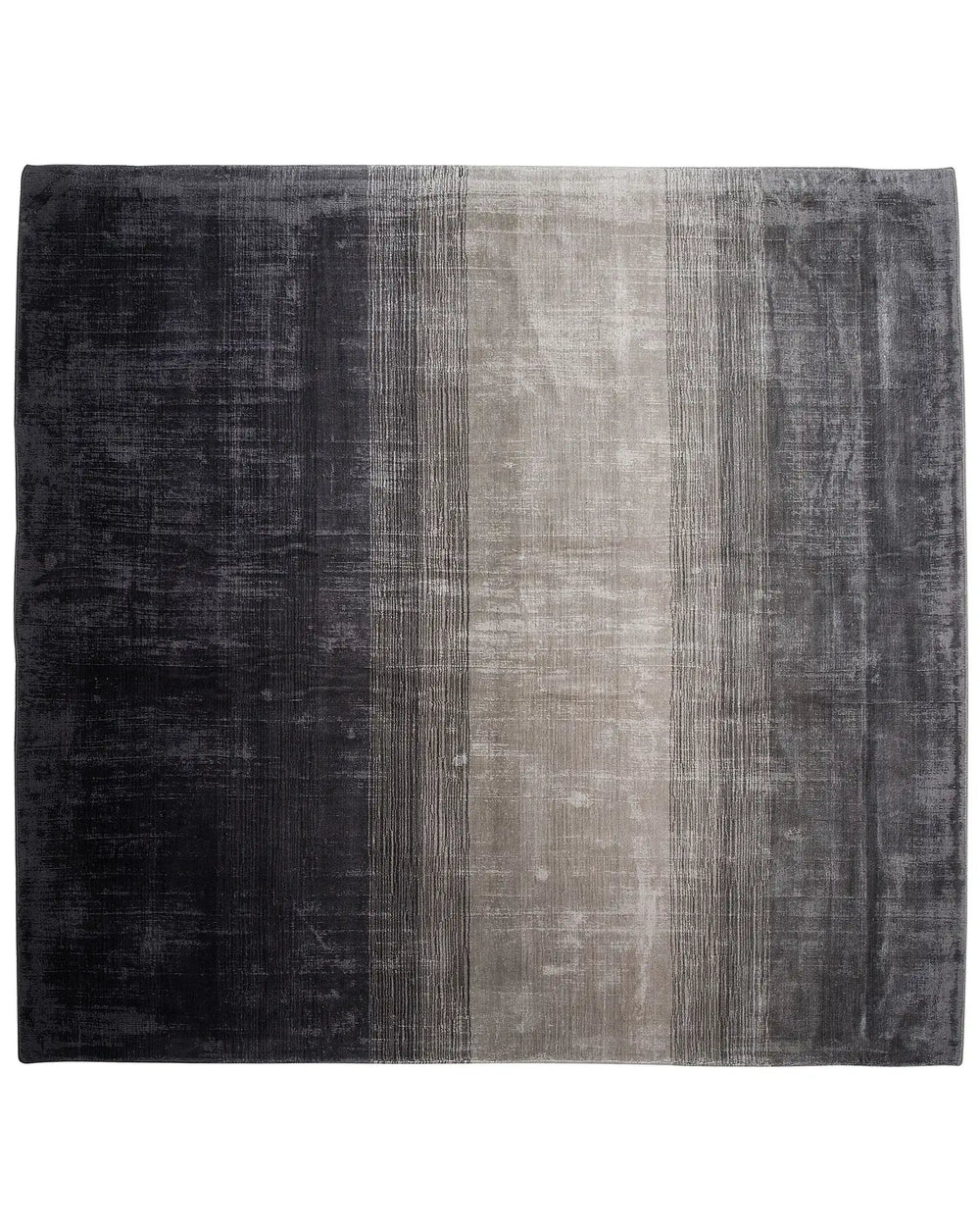 Rug Grey with Black 200 x 200 cm Ombre Effect Viscose Modern Living Room Beliani