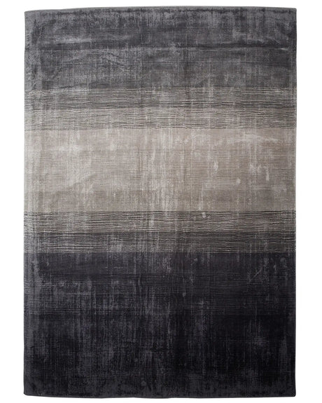 Rug Grey with Black 160 x 230 cm Ombre Effect Viscose Modern Living Room Beliani
