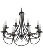 Ceiling Lamp Black Metal 143 cm High Gloss 8 Lights Victorian Style Vintage Beliani