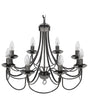 Ceiling Lamp Black Metal 143 cm High Gloss 8 Lights Victorian Style Vintage Beliani