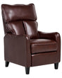 Reclining Armchair Dark Brown Faux Leather Adjustable Back Pull-Out Footstool High Back Vintage Style Beliani