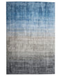 Rug Grey with Blue 140 x 200 cm Ombre Effect Viscose Modern Living Room Beliani