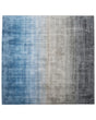 Rug Grey with Blue 200 x 200 cm Ombre Effect Viscose Modern Living Room Beliani