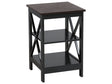 Side Table Black 40 x 40 cm 2 Tier Storage Shelved Minimalistic Scandinavian Beliani