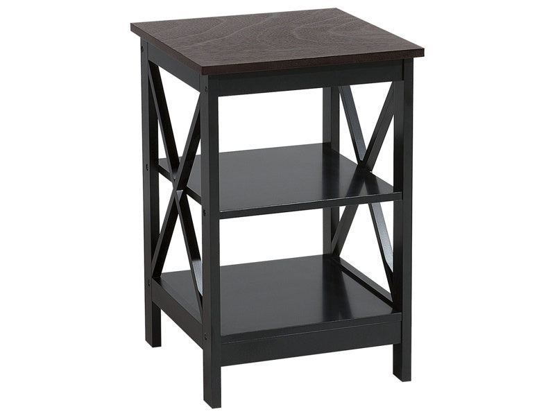 Side Table Black 40 x 40 cm 2 Tier Storage Shelved Minimalistic Scandinavian Beliani