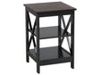 Side Table Black 40 x 40 cm 2 Tier Storage Shelved Minimalistic Scandinavian Beliani