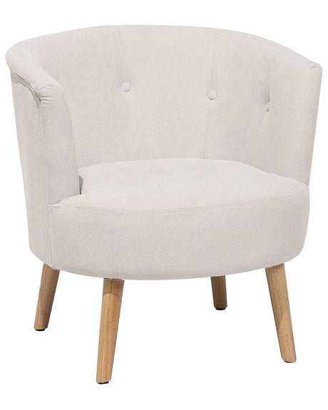 Armchair Off-White Upholstered Tub Chair Retro Style Beliani