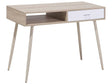 Office Desk Light Brown and White 100 x 48 cm Drawer Shelf Scandinavian Beliani
