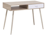 Office Desk Light Brown and White 100 x 48 cm Drawer Shelf Scandinavian Beliani