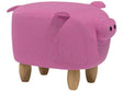 Animal Pig Children Stool Pink Fabric Wooden Legs Nursery Footstool Beliani