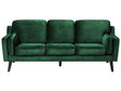 Sofa Green 3 Seater Velvet Oak Wood Legs Classic Mid-Century Living Room Beliani