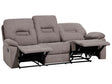 Recliner Sofa Taupe Beige 3 Seater Manually Adjustable Back and Footrest Beliani