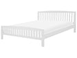 Bed Frame White Solid Wood EU Super King Size 6ft Slatted with Headboard Footboard Beliani