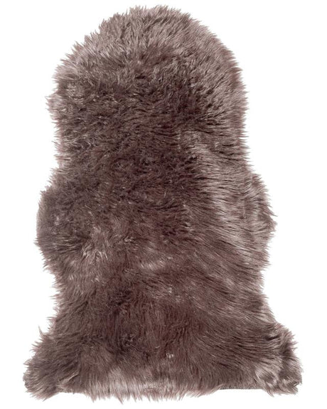 Faux Sheepskin Rug Brown 53 x 88 cm High Pile Rustic Beliani