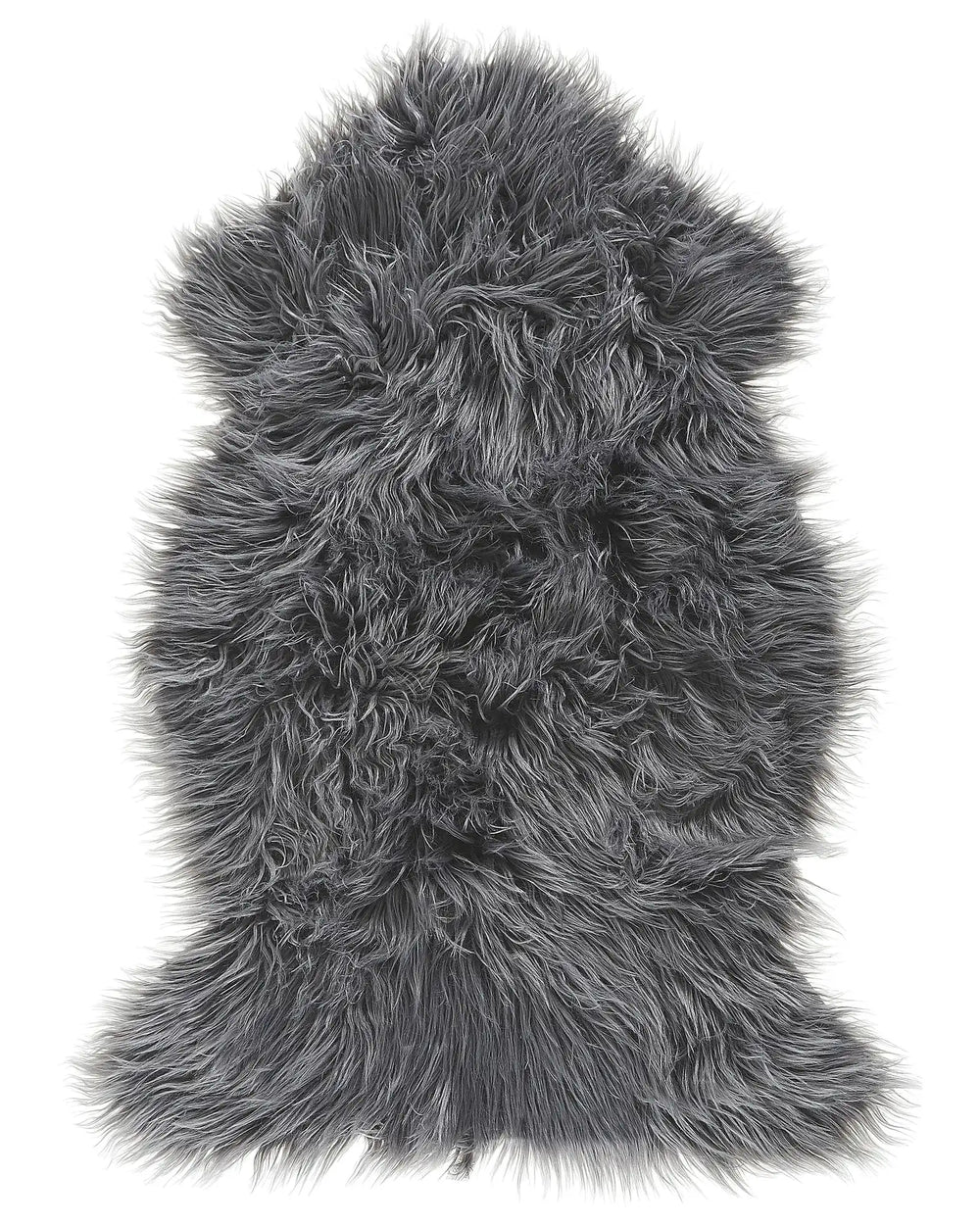 Faux Sheepskin Rug Grey 63 x 95 cm High Pile Rustic Beliani