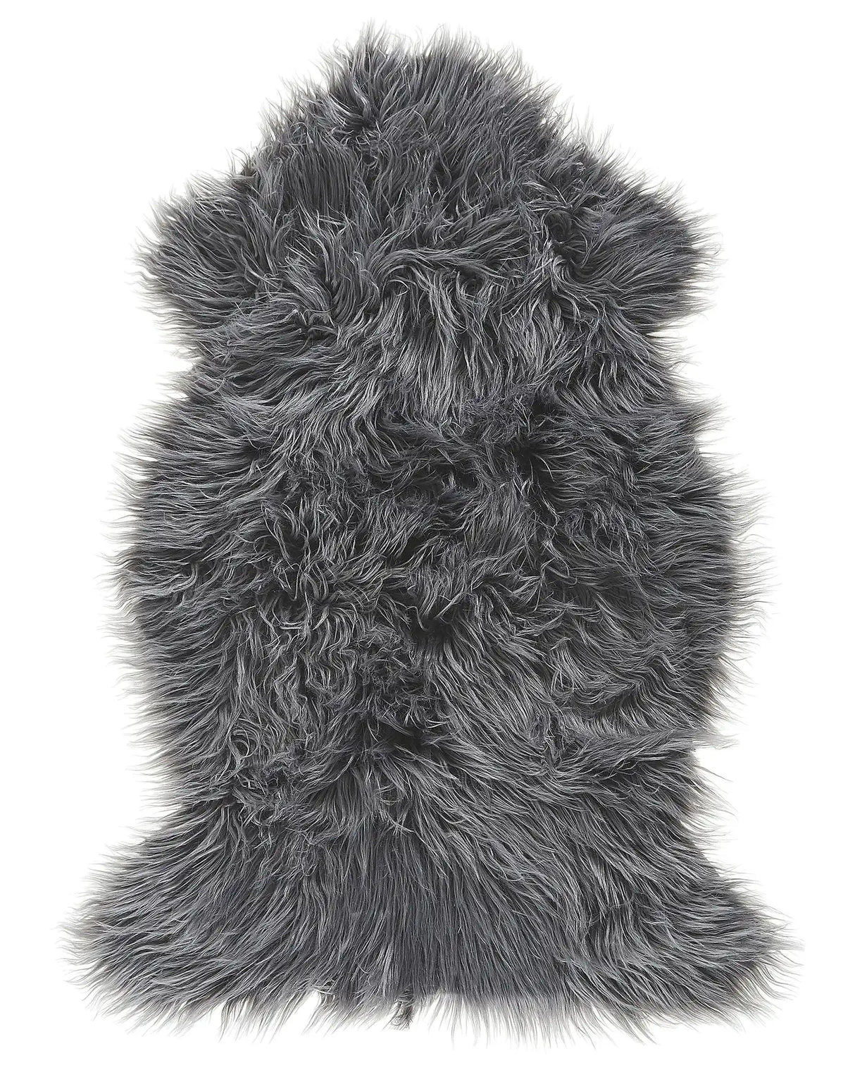 Faux Sheepskin Rug Grey 63 x 95 cm High Pile Rustic Beliani