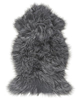 Faux Sheepskin Rug Grey 63 x 95 cm High Pile Rustic Beliani