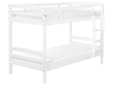 Double Bank Bed White Pine Wood EU Single Size 3ft High Sleeper Children Kids Bedroom Beliani