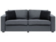 3 Seater Sofa Grey Track Arms Throw Pillows Beliani