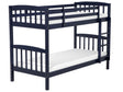 Double Bank Bed Dark Blue Pine Wood EU Single Size 3ft High Sleeper Children Kids Bedroom Beliani