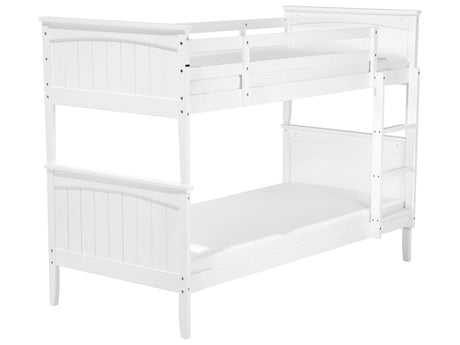 Double Bank Bed White Pine Wood EU Single Size 3ft High Sleeper Children Kids Bedroom Beliani