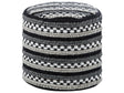 Pouffe Black and White Cotton and Wool Braided Macram Boho Rustic Beliani