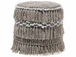 Pouffe Beige Cotton Tassels and Knots Decorative Boho Rustic Beliani