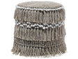 Pouffe Beige Cotton Tassels and Knots Decorative Boho Rustic Beliani
