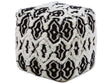 Pouffe Black and White Wool Cotton 45 x 45 cm Square Shape Boho Beliani