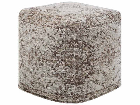 Pouffe Brown Cotton Pattern Decorative Boho Rustic Beliani