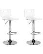 Set of 2 Bar Stools Transparent Acrylic Swivel Gas Lift Adjustable Height Modern Beliani