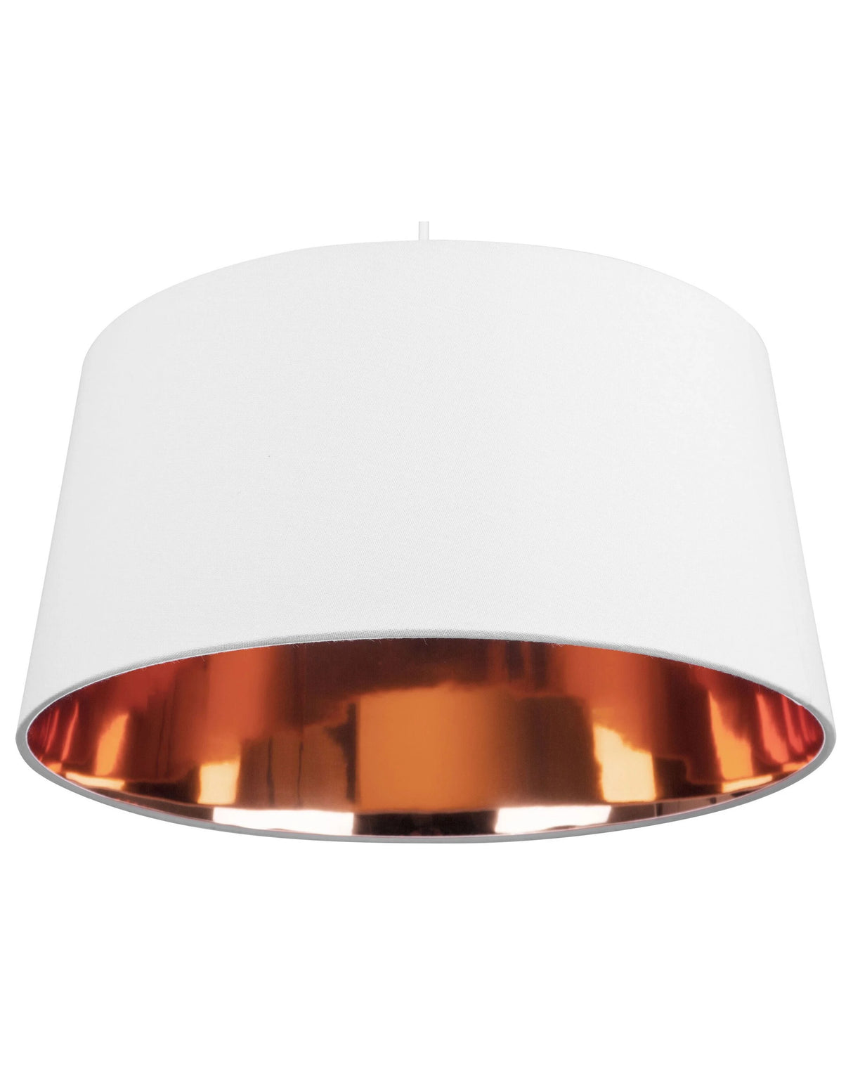 Pendant Lamp White and Copper Fabric Bell Shape Modern Beliani