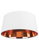 Pendant Lamp White and Copper Fabric Bell Shape Modern Beliani