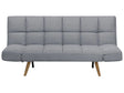 Sofa Bed Light Grey Fabric Upholstered 2 Seater Reclining Backrest Square Quilted Beliani